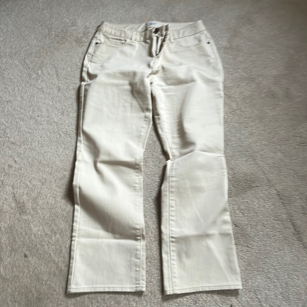 Coldwater Creek light tan, natural fit, straight leg jeans P 10